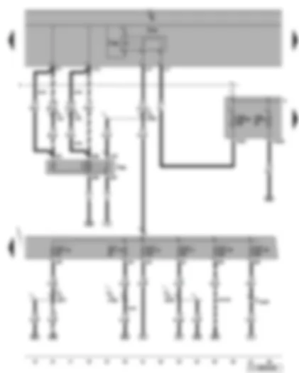 Wiring Diagram  VW TOURAN 2010 - Terminal 50 voltage supply relay - terminal 15 voltage supply relay 2 - fuses