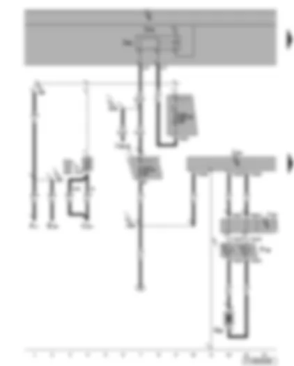 Wiring Diagram  VW TOURAN 2007 - Airbag control unit - terminal 15 voltage supply relay 2 - steering column electronics control unit - driver side airbag igniter