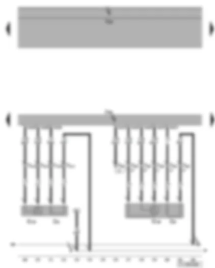 Wiring Diagram  VW TOURAN 2015 - Engine control unit - lambda probe 1 after catalytic converter - lambda probe 2 upstream of catalytic converter