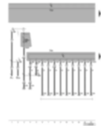 Wiring Diagram  VW TOURAN 2007 - Control unit with display for radio and navigation - prepared for multimedia system (Apple iPod) - USB
