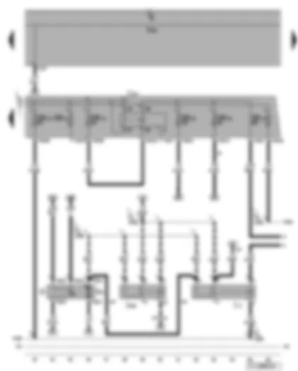 Wiring Diagram  VW TOURAN 2008 - Terminal 30 voltage supply relay - fuel pump relay - fuel supply relay - fuel gauge sender - fuel pump