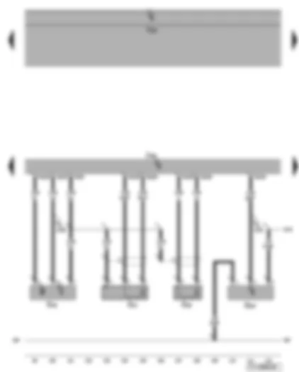 Wiring Diagram  VW TOURAN 2008 - Engine control unit - engine speed sender - knock sensors - fuel pressure sender