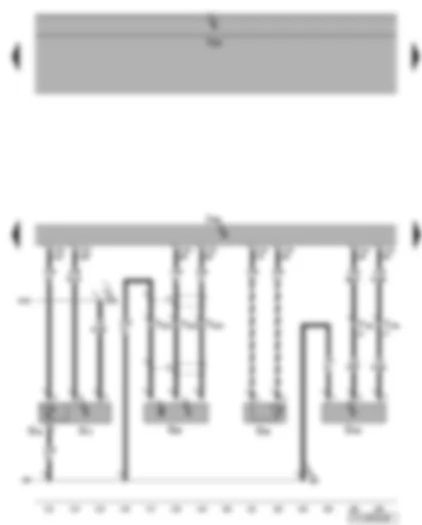 Wiring Diagram  VW TOURAN 2008 - Engine control unit - intake manifold pressure sender - engine speed sender - radiator outlet coolant temperature sender - intake air temperature sender - gas rail sensor