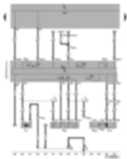 Wiring Diagram  VW TOURAN 2015 - Heater/heater output switch - fresh air blower switch - fresh air blower - air recirculation flap servomotor - heated rear window button