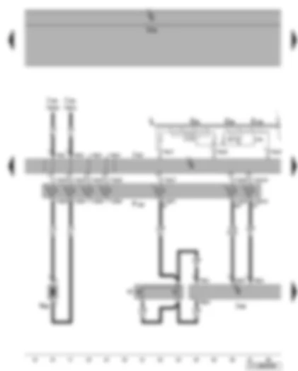 Wiring Diagram  VW TOURAN 2009 - Steering column electronics control unit - multifunction steering wheel control unit - multifunction display call-up button and memory switch - driver side airbag igniter - horn plate