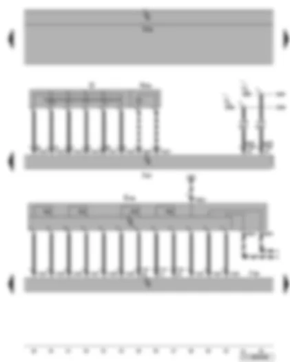 Wiring Diagram  VW TOURAN 2009 - Control unit for steering column electronics - control unit for multifunction steering wheel - ignition/starter switch - multifunction buttons in steering wheel