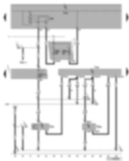 Wiring Diagram  VW TOURAN 2010 - Climatronic control unit - terminal 15 voltage supply relay 2 - high-pressure sender - air quality sensor