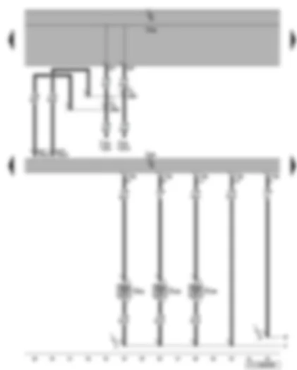 Wiring Diagram  VW TOURAN 2009 - Climatronic control unit - front vent temperature sender - evaporator temperature sensor
