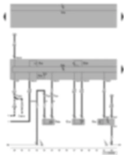 Wiring Diagram  VW TOURAN 2009 - Air conditioning control unit - high-pressure sender - Air conditioner compressor regulating valve - centre vent temperature sender