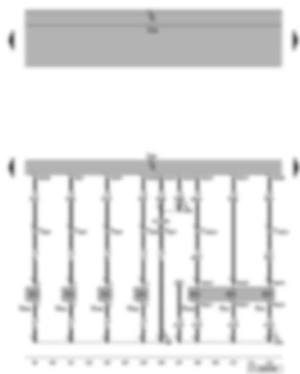 Wiring Diagram  VW TOURAN 2015 - Engine control unit - unit injector valves - exhaust gas recirculation valve - charge pressure control solenoid valve - exhaust gas recirculation cooler changeover valve