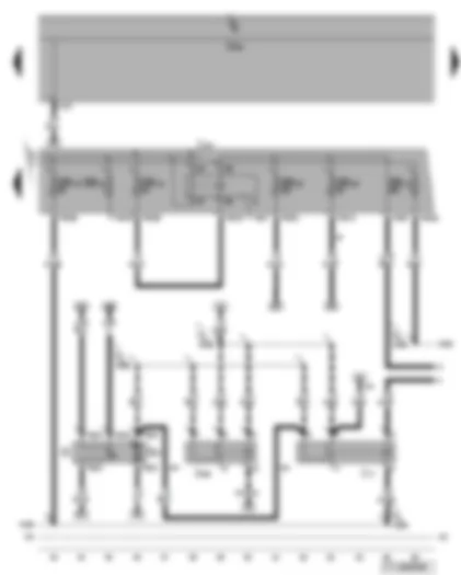 Wiring Diagram  VW TOURAN 2014 - Terminal 30 voltage supply relay - fuel pump relay - fuel supply relay - fuel gauge sender - fuel pump