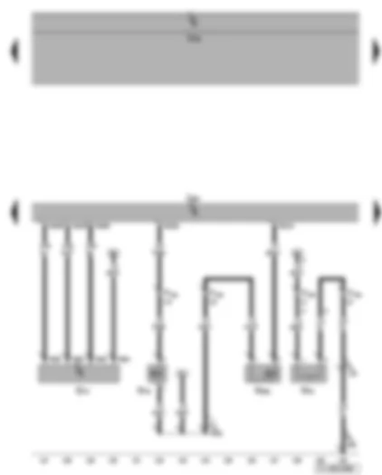 Wiring Diagram  VW TOURAN 2014 - Engine control unit - air mass meter - charge pressure control solenoid valve - exhaust gas recirculation cooler changeover valve - crankcase breather heater element