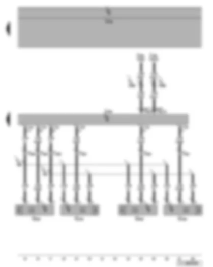 Wiring Diagram  VW TOURAN 2009 - Parking aid control unit - parking aid sender