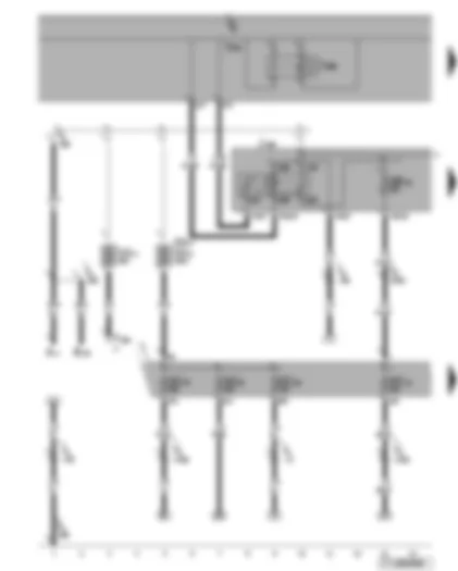 Wiring Diagram  VW TOURAN 2007 - Terminal 15 voltage supply relay - terminal 30 voltage supply relay 2 - fuses -  connection - voltage supply connection for emergency doctor case