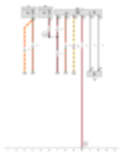 Wiring Diagram  VW TOURAN 2017 - Radiator fan control unit - Fuse holder A - Fuse holder B - Radiator fan - Radiator fan 2