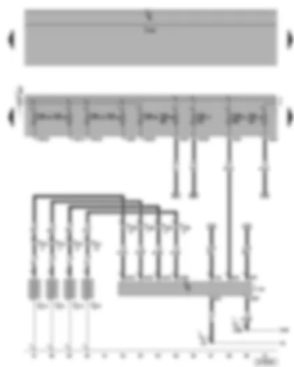 Wiring Diagram  VW TOURAN 2003 - Automatic glow period control unit - glow plugs - (engine)