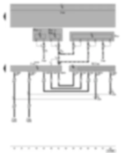 Wiring Diagram  VW TOURAN 2004 - Mobile telephone operating electronics control unit - radio - aerial filter - aerials