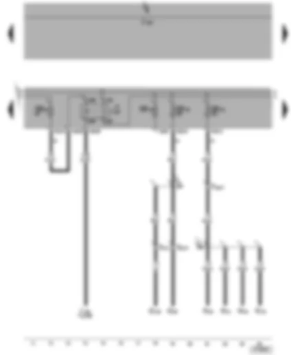 Wiring Diagram  VW TOURAN 2005 - Fuel pump relay - fuses SB32 - SB42 - SB44 - SB45