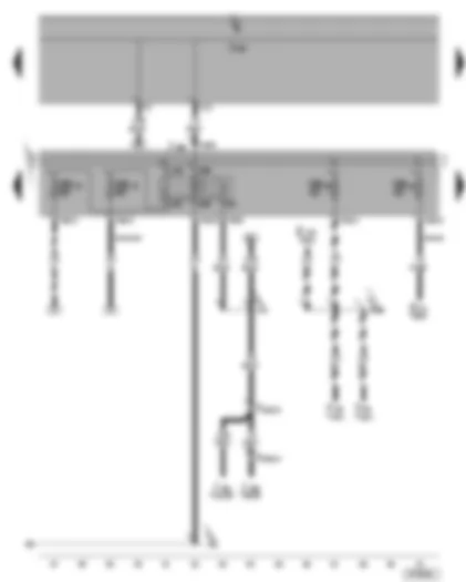 Wiring Diagram  VW TOURAN 2003 - Terminal 50 voltage supply relay - fuses SB15 - SB38 - SB42