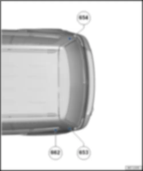 VW TOURAN 2010 Overview of earth points in luggage compartment