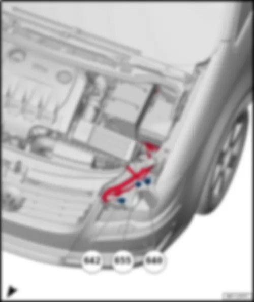 VW TOURAN 2010 Overview of earth points in engine compartment