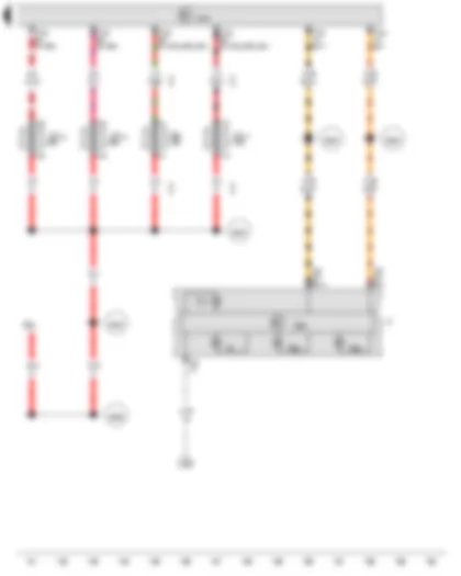 Wiring Diagram  VW TRANSPORTER 2011 - Onboard supply control unit - Dash panel insert - Fuse 7 on fuse holder B - Fuse 12 on fuse holder C - Fuse 14 on fuse holder C - Fuse 17 on fuse holder C