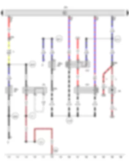Wiring Diagram  VW TRANSPORTER 2011 - Starter motor relay - Starter inhibitor relay - Starter inhibitor relay (clutch pedal switch) - Engine control unit - Fuse 21 on fuse holder B - Fuse 23 on fuse holder B