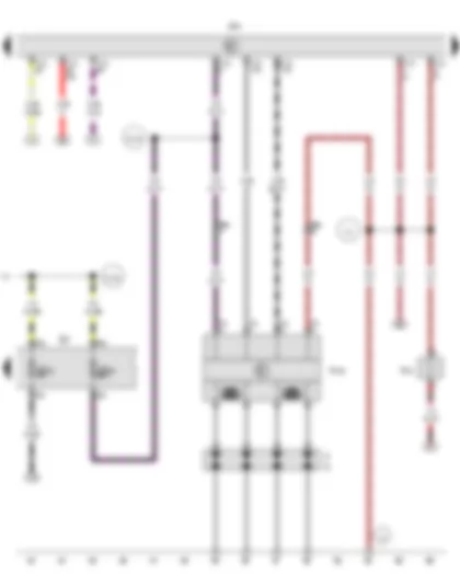 Wiring Diagram  VW TRANSPORTER 2011 - Engine control unit - Heater element for crankcase breather - Ignition transformer - Spark plug connector - Spark plugs - Fuse holder D