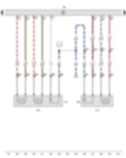 Wiring Diagram  VW TRANSPORTER 2011 - Lambda probe - Lambda probe after catalytic converter - Engine control unit - Lambda probe heater - Lambda probe 1 heater after catalytic converter