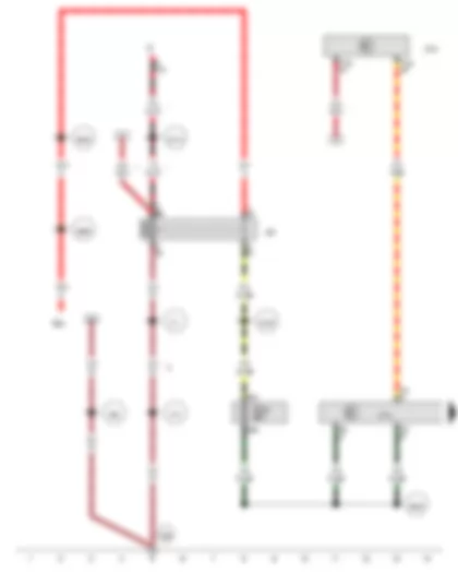 Wiring Diagram  VW TRANSPORTER 2014 - X-contact relief relay - Onboard supply control unit - Heated front seats control unit - Fuse 2 in fuse holder A - Fuse 25 on fuse holder C