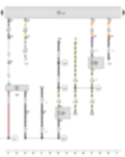 Wiring Diagram  VW TRANSPORTER 2011 - High-pressure sender - Air conditioning system control unit - Fuse 22 on fuse holder C - Fuse 56 in fuse holder F - Positive connection 2 (15a) in main wiring harness