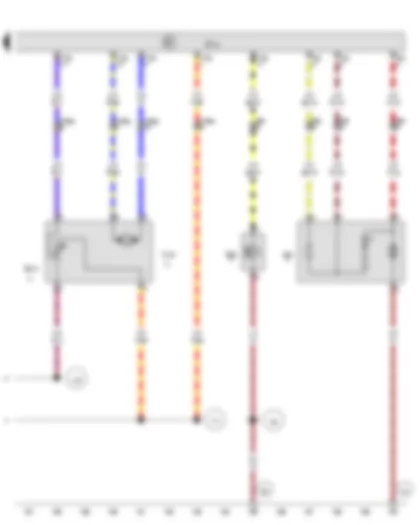 Wiring Diagram  VW TRANSPORTER 2011 - Rear fresh air blower switch - Potentiometer for rear air distribution control motor - Coolant shut-off valve - Rear fresh air blower - Rear air distribution control motor