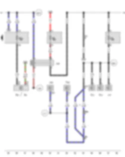 Wiring Diagram  VW TRANSPORTER 2011 - Intermittent wiper switch - Washer pump switch (automatic wash/wipe and headlight washer system) - Rear differential lock switch - Vacuum switch for rear differential lock - Differential lock control unit - Terminal 15 voltage supply relay - All-wheel drive control unit