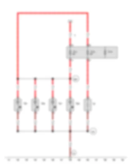 Wiring Diagram  VW TRANSPORTER 2010 - Fuse 1 - Fuse 2 - Fuse 3 - 12 V socket - Right interior light - Rear right interior light - Kitchenette light 1 - Kitchenette light 3