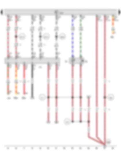 Wiring Diagram  VW TRANSPORTER 2012 - Hazard warning light switch - Onboard supply control unit - Indicator lamp for hazard warning light - Fuse 3 on fuse holder B - Fuse 20 on fuse holder B - Diagnostic connection
