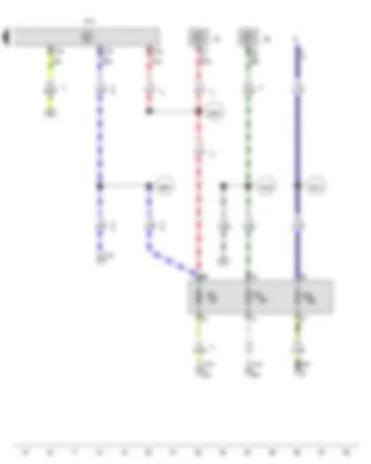 Wiring Diagram  VW TRANSPORTER 2011 - Light switch - Headlight dipper and flasher switch - Onboard supply control unit - Fuse 4 in fuse holder F - Fuse 5 in fuse holder F - Fuse 6 in fuse holder F