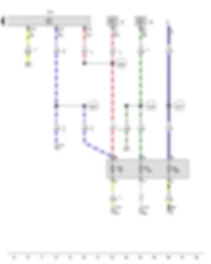 Wiring Diagram  VW TRANSPORTER 2011 - Light switch - Headlight dipper and flasher switch - Onboard supply control unit - Fuse 4 in fuse holder F - Fuse 5 in fuse holder F - Fuse 6 in fuse holder F