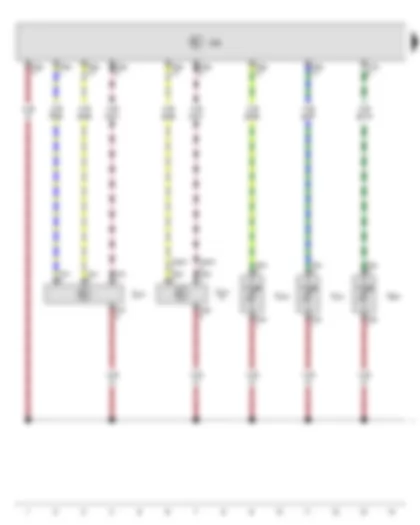 Wiring Diagram  VW TRANSPORTER 2013 - Sunlight penetration photosensor - Left vent temperature sender - Right vent temperature sender - Left footwell vent temperature sender - Climatronic control unit