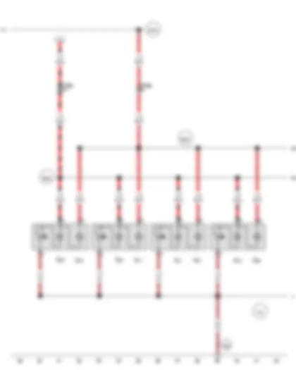 Wiring Diagram  VW TRANSPORTER 2012 - Left interior light - Right interior light - Rear left interior light - Rear right interior light