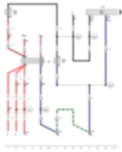 Wiring Diagram  VW TRANSPORTER 2013 - Ignition/starter switch - Starter inhibitor relay - Onboard supply control unit - Fuse 23 on fuse holder B - Fuse 36 on fuse holder D