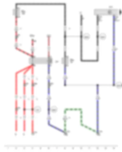 Wiring Diagram  VW TRANSPORTER 2014 - Ignition/starter switch - Starter inhibitor relay - Onboard supply control unit - Fuse 23 on fuse holder B - Fuse 36 on fuse holder D