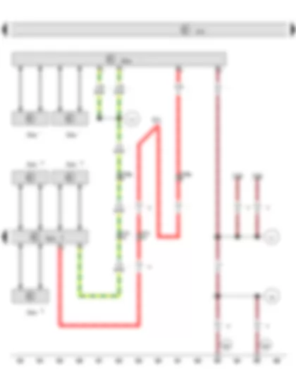 Wiring Diagram  VW TRANSPORTER 2014 - Anti-theft alarm ultrasonic sensor - Interior monitor send and receive module 1 - Interior monitor send and receive module 2 - Onboard supply control unit - Fuse 2 on fuse holder C