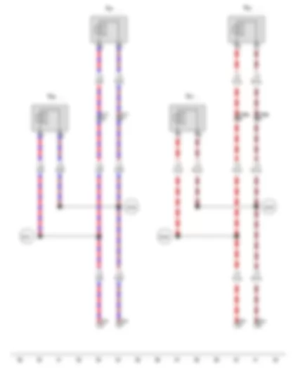 Wiring Diagram  VW TRANSPORTER 2014 - Front left bass loudspeaker - Front left mid-range and treble loudspeaker - Front right mid-range and treble loudspeaker