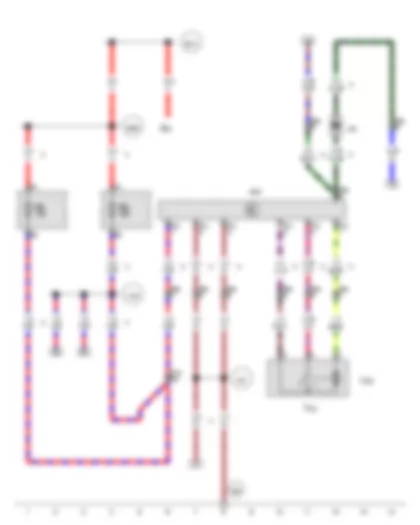 Wiring Diagram  VW TRANSPORTER 2014 - Power latching system limit switch - luggage compartment locked - Rear lid control unit - Fuse 8 on fuse holder B - Power latching motor