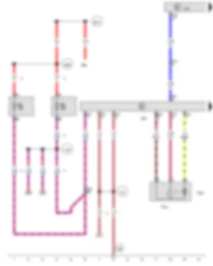 Wiring Diagram  VW TRANSPORTER 2015 - Power latching system limit switch - luggage compartment locked - Onboard supply control unit - Rear lid control unit - Fuse 8 on fuse holder B - Power latching motor