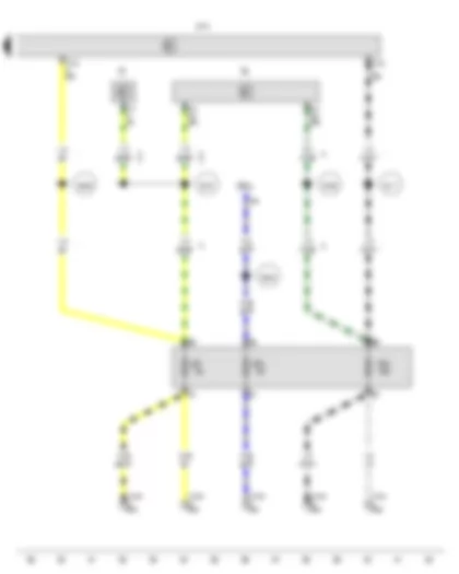 Wiring Diagram  VW TRANSPORTER 2015 - Light switch - Headlight dipper and flasher switch - Onboard supply control unit - Fuse 1 in fuse holder F - Fuse 2 in fuse holder F - Fuse 3 in fuse holder F - Fuse 35 on fuse holder B