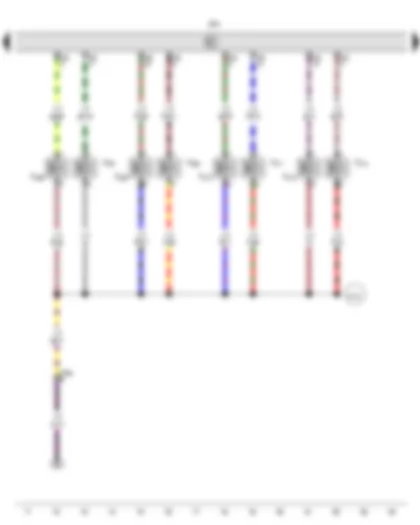 Wiring Diagram  VW TRANSPORTER 2015 - Actuator 1 for camshaft adjustment - Actuator 2 for camshaft adjustment - Actuator 3 for camshaft adjustment - Actuator 4 for camshaft adjustment - Actuator 5 for camshaft adjustment - Actuator 6 for camshaft adjustment - Actuator 7 for camshaft adjustment - Actuator 8 for camshaft adjustment - Engine control unit