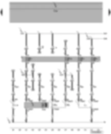 Wiring Diagram  VW TRANSPORTER 2004 - Fuses - left headlight twin filament bulb - left headlight range control motor - side light bulb - front left turn signal bulb