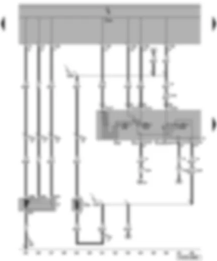 Wiring Diagram  VW TRANSPORTER 2004 - Onboard power supply control unit - intermittent wiper switch - windscreen wiper motor - windscreen and rear window washer pump