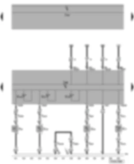 Wiring Diagram  VW TRANSPORTER 2004 - Dash panel insert - brake fluid level warning contact - coolant shortage indicator sender - warning lamps - ambient temperature sensor - windscreen washer fluid level sender